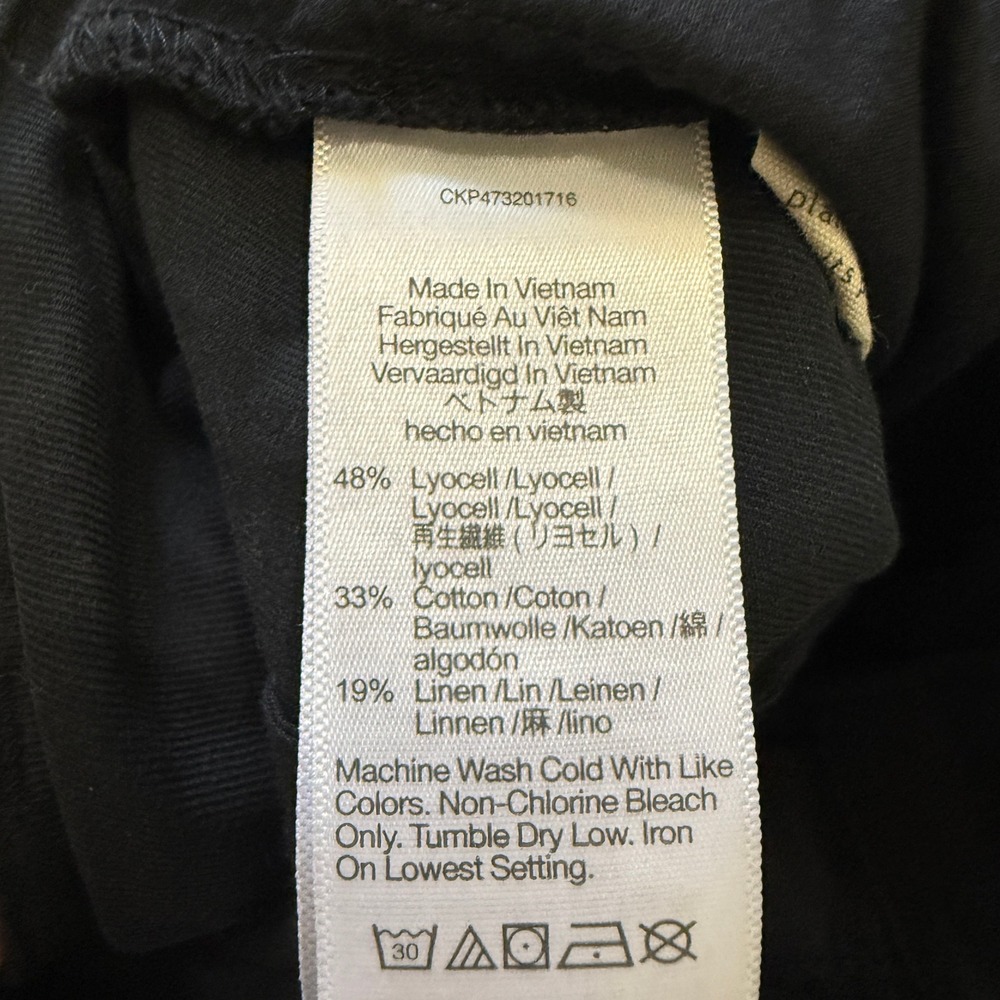 Madewell Harlow Black Wide Leg Pleated Linen Tencel Trousers Pants Size 10 Chic - Picture 8 of 11